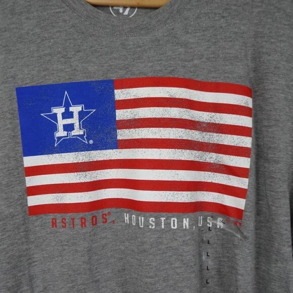 HOUSTON ASTROS Baseball T-Shirt '47 Size L Gray Short Sleeve - Picture 2 of 5